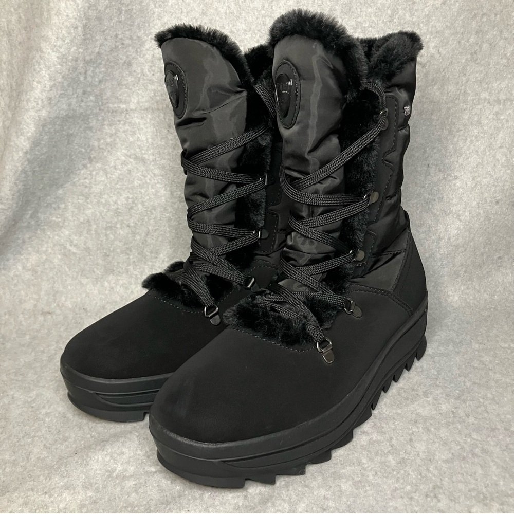 Pajar Canada Womens US Sz 10 Black Mid-Calf Snow Winter Boots Waterproof Outdoor